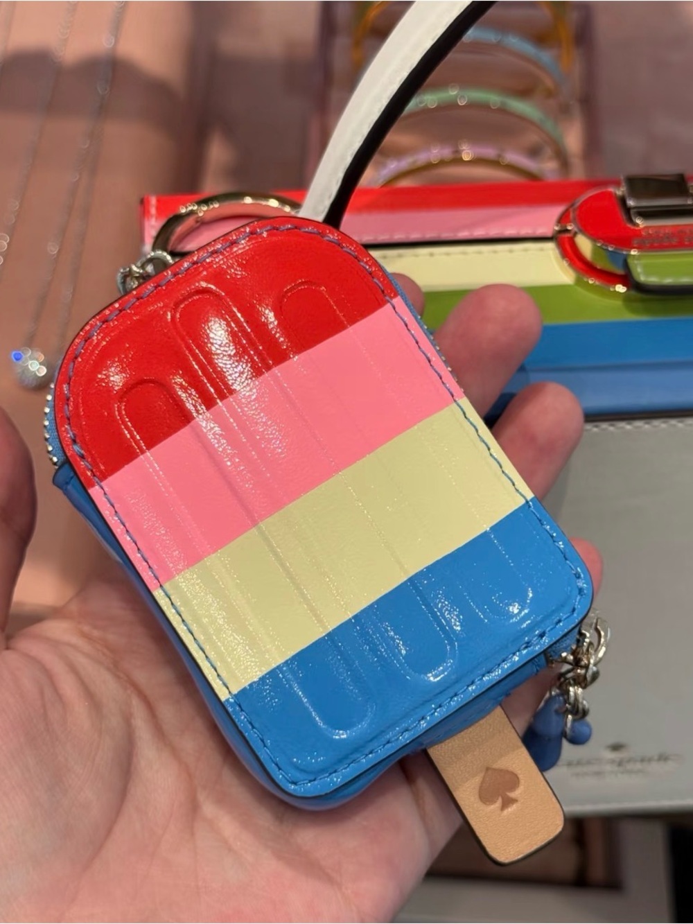 KATE SPADE POPSICLE LEATHER COIN PURSE / BAG CHARM / KeyChain NWT KK994